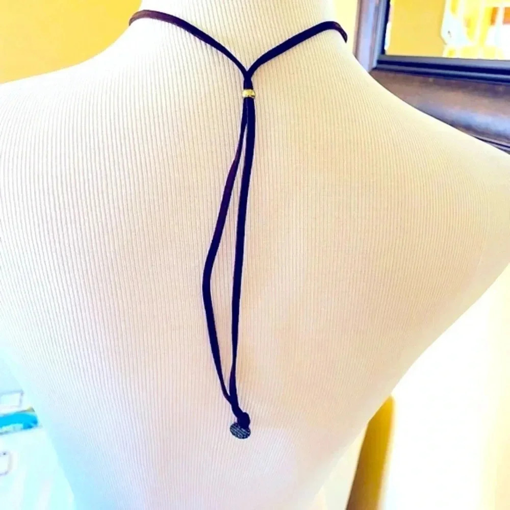 Marlyn Schiff Adjustable Silver Sheen Crystal Lanyard Necklace NWOT - Picture 8 of 8